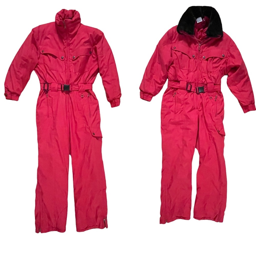 Obermeyer~Red L’Hiver Jumpsuit~ Faux Fur Collar~Thermolite Plus insulation~12P